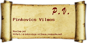 Pinkovics Vilmos névjegykártya