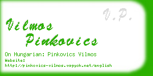 vilmos pinkovics business card
